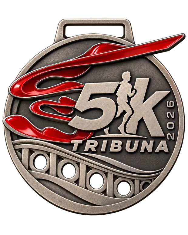Frente da medalha 5K Tribuna 2026
